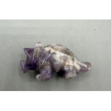 Dinosaur (Triceratops) 1.5 Inch Figurine - Amethyst Banded