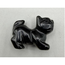 Cat Walking 1.5 Inch Figurine - Black Obsidian