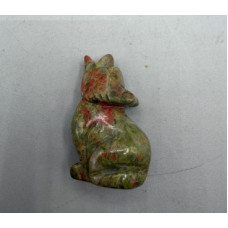 Coyote Howling 1.5 Inch Figurine - Unakite