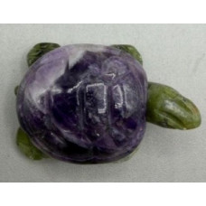 Turtle (Two Tone) 1.5 Inch Figurine - Amethyst Banded