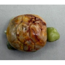 Turtle (Two Tone) 1.5 Inch Figurine - Crazy Lace Agate Turtle (Two Tone) 1.5 Inch Figurine - Crazy Lace Agate