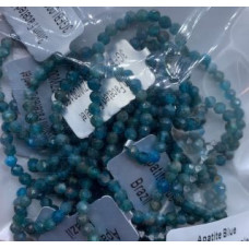 3 mm Faceted Gemstone Stretch Bracelet - 10 pcs pack - Apatite Blue
