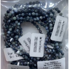 3 mm Faceted Gemstone Stretch Bracelet - 10 pcs pack - Star Sapphire