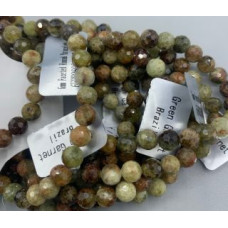 6 mm Gemstone Round Faceted Bracelet - 10 pcs pack - Green Garnet