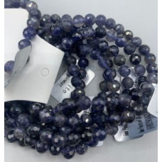 6 mm Gemstone Round Faceted Bracelet - 10 pcs pack - Iolite