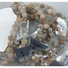 6 mm Gemstone Round Faceted Bracelet - 10 pcs pack - Moonstone Mix