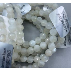 6 mm Gemstone Round Faceted Bracelet - 10 pcs pack - Moonstone