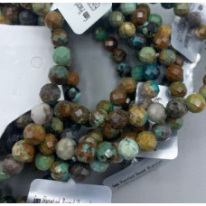 6 mm Gemstone Round Faceted Bracelet - 10 pcs pack - Natural Turquoise