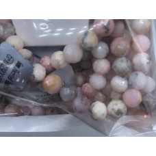 6 mm Gemstone Round Faceted Bracelet - 10 pcs pack - Pink Opal