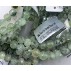 6 mm Gemstone Round Faceted Bracelet - 10 pcs pack - Prehnite