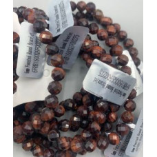 6 mm Gemstone Round Faceted Bracelet - 10 pcs pack - Red Tiger Eye