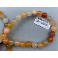 8 mm Gemstone Round Bead Bracelet - 10 pcs pack - Golden Thread Jade