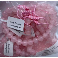 8 mm Gemstone Round Bead (Drawstring) Bracelet - 10 pcs pack - Rose Quartz
