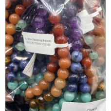8 mm XL 8.5 inch Round Bead (Drawstring) Bracelet - 10 pcs pack - Chakra