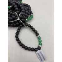 8 mm Gemstone Round Bead Bracelet - 10 pcs pack - Volcano Rocks w 3 Aventurine Beads 8 mm Gemstone Round Bead Bracelet - 10 pcs pack - Volcano Rocks w 3 Aventurine Beads