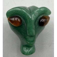 Alien Head 1.5 Inch Figurine - Aventurine Alien Head 1.5 Inch Figurine - Aventurine