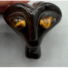 Alien Head 1.5 Inch Figurine - Tiger Eye Alien Head 1.5 Inch Figurine - Tiger Eye