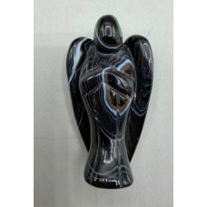 Angel 2.25 Inch Figurine - Black Banded Agate Angel 2.25 Inch Figurine - Black Banded Agate
