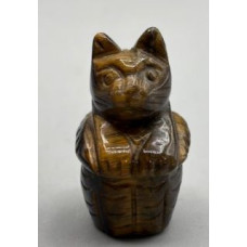 Cat in Cup 1.5 Inch Figurine - Tiger Eye Cat in Cup 1.5 Inch Figurine - Tiger Eye