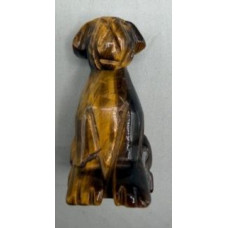 Dog (Airedale) 1.5 Inch Figurine - Tiger Eye Dog (Airedale) 1.5 Inch Figurine - Tiger Eye