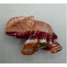 Elephant Classic 1.5 Inch Figurine - Carnelian Agate Elephant Classic 1.5 Inch Figurine - Carnelian Agate