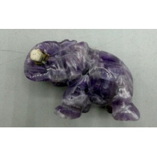 Elephant with Log 1.5 Inch Figurine - Amethyst Elephant with Log 1.5 Inch Figurine - Amethyst