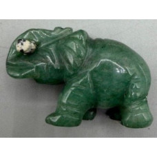 Elephant with Log 1.5 Inch Figurine - Aventurine Elephant with Log 1.5 Inch Figurine - Aventurine