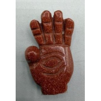 Hamsa 1.5 Inch Figurine - Goldstone