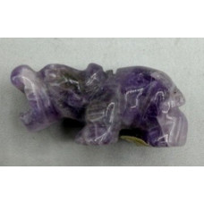 Hippo 1.5 Inch Figurine - Amethyst Banded Hippo 1.5 Inch Figurine - Amethyst Banded