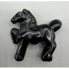 Horse Pacing 1.5 Inch Figurine - Obsidian Horse Pacing 1.5 Inch Figurine - Obsidian