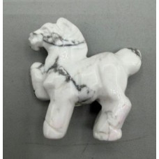 Horse Pacing 1.5 Inch Figurine - Howlite White Horse Pacing 1.5 Inch Figurine - Howlite White