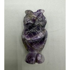 Owl 1.5 Inch Figurine - Amethyst Banded Owl 1.5 Inch Figurine - Amethyst Banded