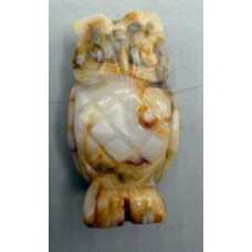 Owl 1.5 Inch Figurine - Crazy Lace Agate Owl 1.5 Inch Figurine - Crazy Lace Agate