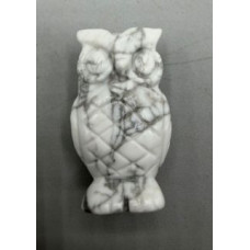 Owl 1.5 Inch Figurine - Howlite White Owl 1.5 Inch Figurine - Howlite White
