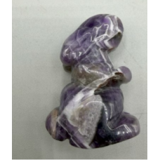 Rabbit (Hands Up) 1.5 Inch Figurine - Amethyst Banded