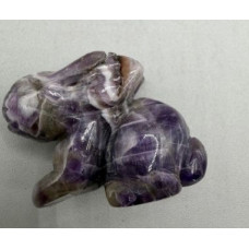 Rabbit (Hands Down) 1.5 Inch Figurine - Amethyst Banded Rabbit (Hands Down) 1.5 Inch Figurine - Amethyst Banded