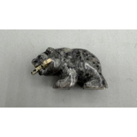 Bear with fish 1.5 Inch Figurine - Yooperlite Bear with fish 1.5 Inch Figurine - Yooperlite