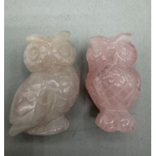 Owl 1.5 Inch Figurine - Rose Quartz Owl 1.5 Inch Figurine - Rose Quartz