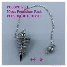 GPK Pendulum Corn Shape (1.75 inch pendant, 7 inch Chain)  in Silver color - 10 pcs pack