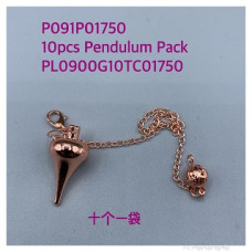 GPK Pendulum metal (about 1 inch pendant and 7 inch chain) in Rose Gold color - 10 pcs pack