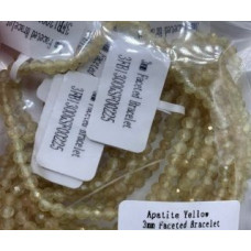 3 mm Faceted Gemstone Stretch Bracelet - 10 pcs pack - Apatite Yellow