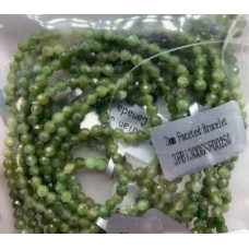 3 mm Faceted Gemstone Stretch Bracelet - 10 pcs pack - Canadian Jade