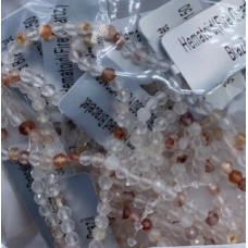3 mm Faceted Gemstone Stretch Bracelet - 10 pcs pack - Hematoid (Fire Quartz)