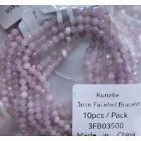 3 mm Faceted Gemstone Stretch Bracelet - 10 pcs pack - Kunzite 3 mm Faceted Gemstone Stretch Bracelet - 10 pcs pack - Kunzite