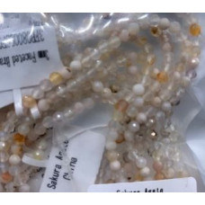 3 mm Faceted Gemstone Stretch Bracelet - 10 pcs pack - Sakura Agate