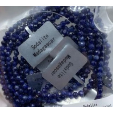 3 mm Faceted Gemstone Stretch Bracelet - 10 pcs pack - Sodalite