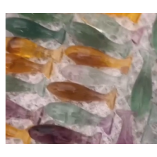 Carvings - Dolphin (about 2.75 inch) - Rainbow Fluorite Carvings - Dolphin (about 2.75 inch) - Rainbow Fluorite