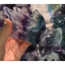 Extra Large Carving - Dragon Head (About 2 x 3 x 2 inch H) - Rainbow Fluorite Extra Large Carving - Dragon Head (About 2 x 3 x 2 inch H) - Rainbow Fluorite