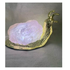 LED Display with USB Adapter - Snail Shape Holder with Gemstone Body - Rose Quartz LED Display with USB Adapter - Snail Shape Holder with Gemstone Body - Rose Quartz