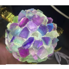 LED Display with USB Adapter - Turtle Shape Holder with Gemstone Body - Fluorite LED Display with USB Adapter - Turtle Shape Holder with Gemstone Body - Fluorite